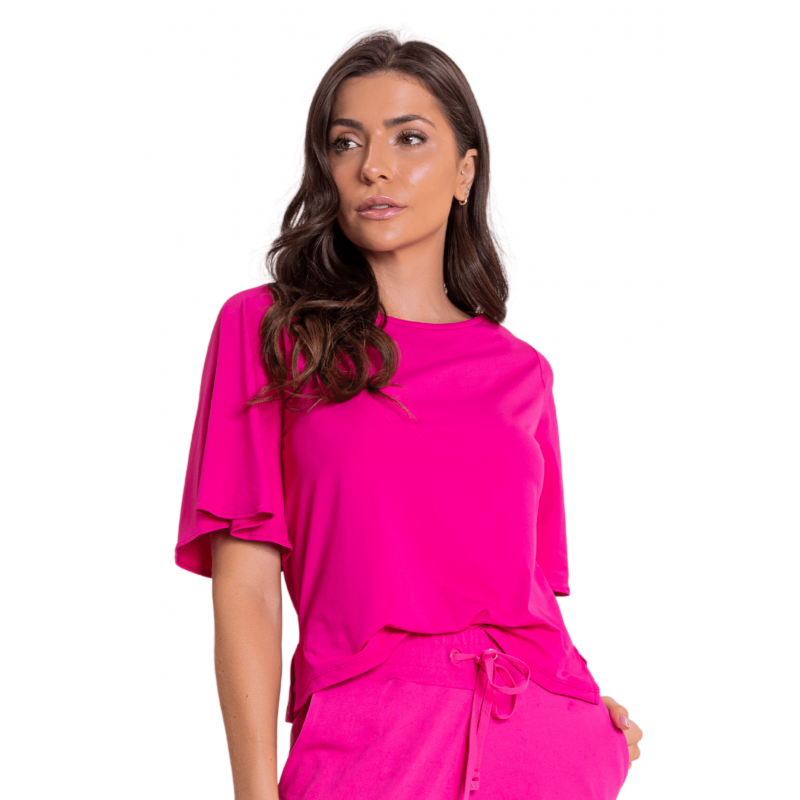 B.ON Women's Blouse with Wide Sleeves - Pink