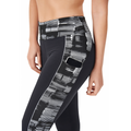 B.ON Women's Black Leggings with Jacquard Cutouts