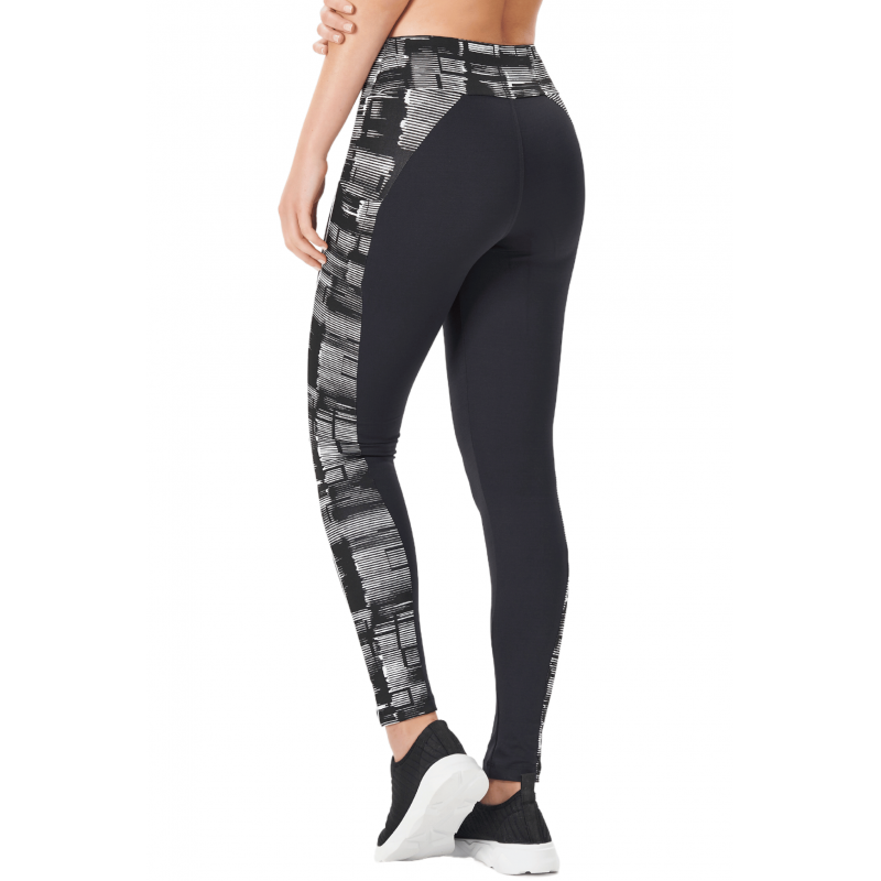 B.ON Women's Black Leggings with Jacquard Cutouts