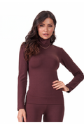 B.ON Women's Turtleneck Top - Brown