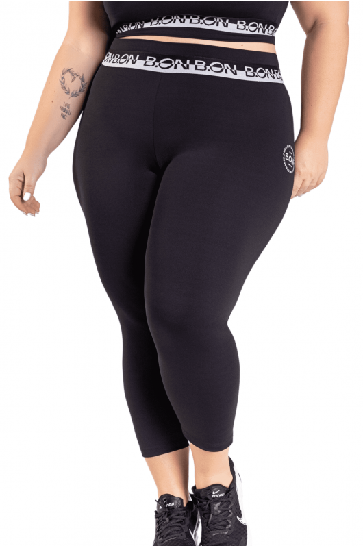 B.ON Plus Size Women's Capri Pants - Preto