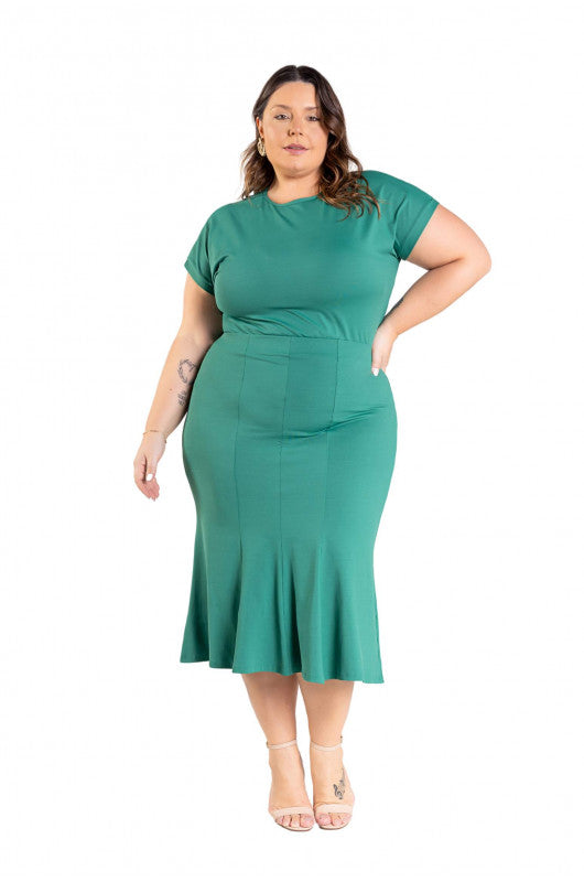 B.ON Plus Size Women's Skirt - Emerald Green