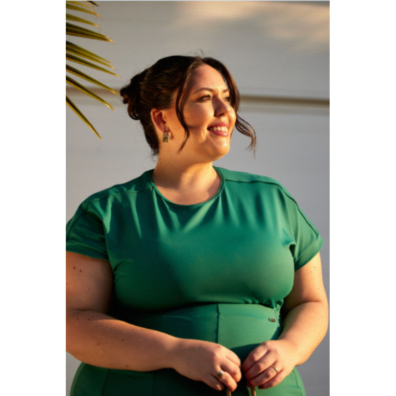B.ON Plus Size Women's Shirt - Casual Emerald Green