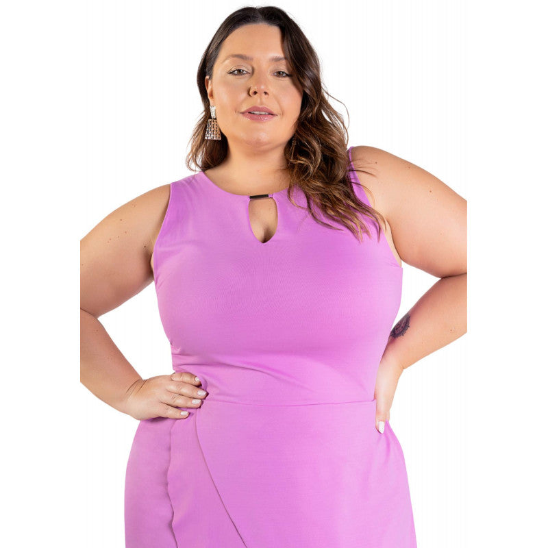 B.ON Plus Size Women's Dress With Pockets - Lilac